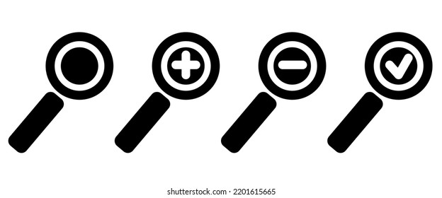 A set of simple flat magnifiers. Plus and minus, accept and empty ones. Good for any project.