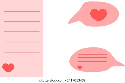 set simple flat minimalist incoming new messages, sheet for notes and windows for chat, messages, application, notification vector icon