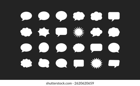 Set of simple and flat speech bubbles  design vector illustration isolated on white background