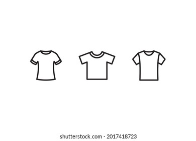 Set of Simple Flat T Shirt Icon Illustration Design, Various T Shirt Symbol Collection with Outlined Style Template Vector