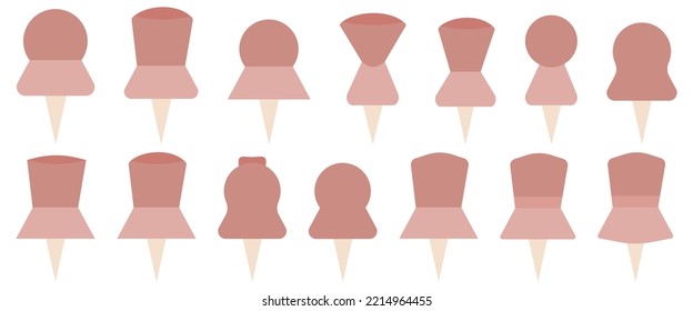 A set of simple flat thumbtacks. Good for any project.