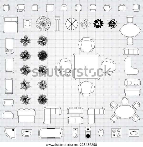 Set Simple Flat Vector Icons Furniture Stock Vector (Royalty Free ...