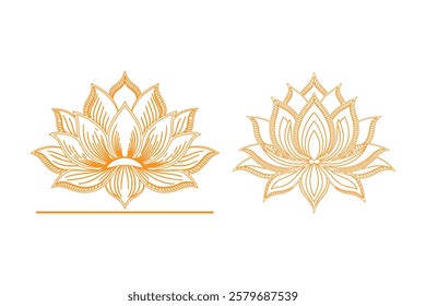 Set of Simple Floral Mandala Vector for Coloring and Meditation Art Indian Decorative,