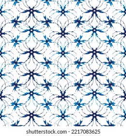 Set of simple floral seamless patterns. collection in blue color. modern trendy style