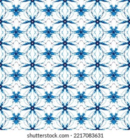 Set of simple floral seamless patterns. collection in blue color. modern trendy style