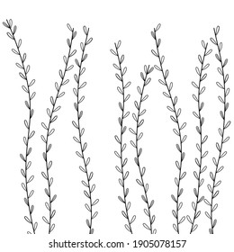 Set of simple floral vector illustration. good template for environmental design.