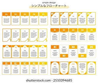 Un conjunto de ilustraciones de diagrama de flujo simples. Esta palabra significa diagrama de flujo simple en japonés.