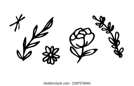 Satz von einfachen, handgezeichneten Vektorgrafik-Designs