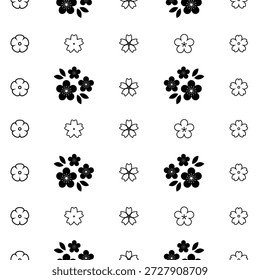 Set of simple flower icon illustration. Apple, cherry, plum, apricot, pear or peach blossoms. Kids cute decor. Hippy groovy daisy flowers set. Retro vintage style, hand drawn decorative elements.