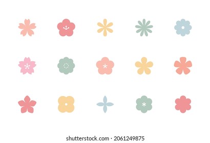 Set of simple flower icons
This illustration has elements of plants, cherry blossoms, plum blossoms, cute, etc.