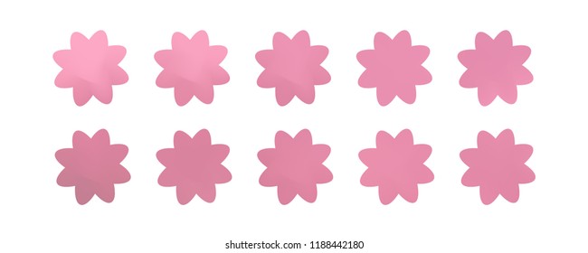 Set of simple flowers of different colors on white background. You can use in the game, app, communications, electronics, agriculture, or creative design concepts.