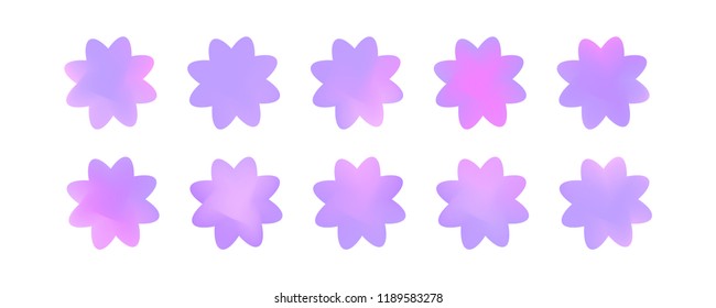 Set of simple flowers of different colors on white background. You can use in the game, app, communications, electronics, agriculture, or creative design concepts.