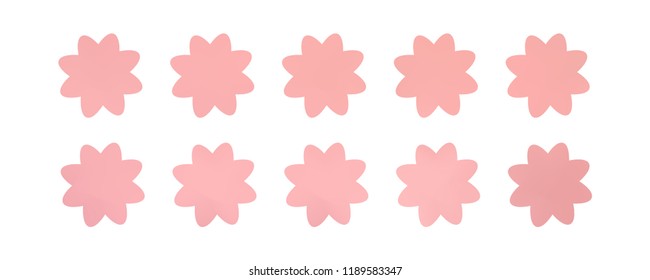 Set of simple flowers of different colors on white background. You can use in the game, app, communications, electronics, agriculture, or creative design concepts.