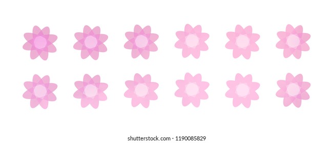 Set of simple flowers of different colors on white background. You can use in the game, app, communications, electronics, agriculture, or creative design concepts.