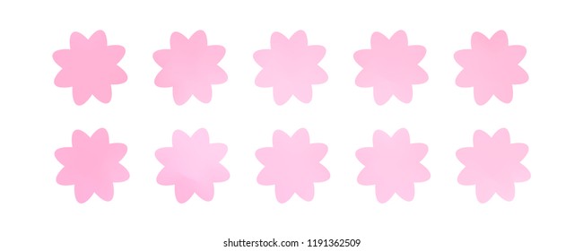 Set of simple flowers of different colors on white background. You can use in the game, app, communications, electronics, agriculture, or creative design concepts.