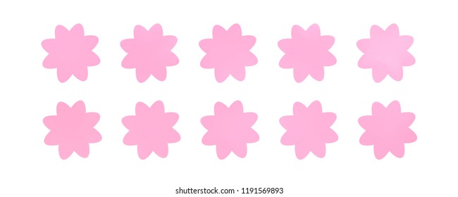 Set of simple flowers of different colors on white background. You can use in the game, app, communications, electronics, agriculture, or creative design concepts.