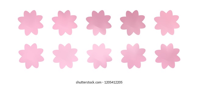 Set of simple flowers of different colors on white background. You can use in the game, app, communications, electronics, agriculture, or creative design concepts.