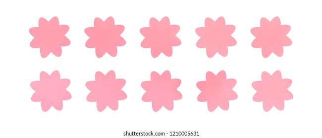 Set of simple flowers of different colors on white background. You can use in the game, app, communications, electronics, agriculture, or creative design concepts.