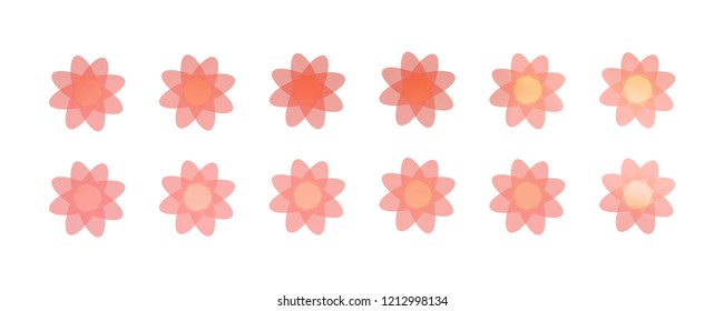 Set of simple flowers of different colors on white background. You can use in the game, app, communications, electronics, agriculture, or creative design concepts.