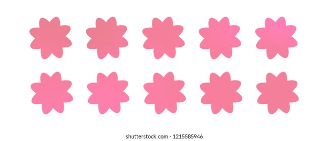 Set of simple flowers of different colors on white background. You can use in the game, app, communications, electronics, agriculture, or creative design concepts.