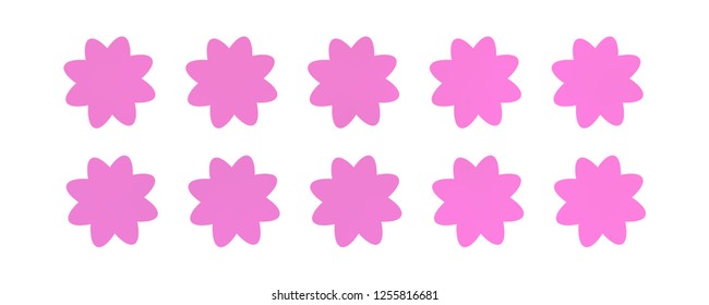 Set of simple flowers of different colors on white background. You can use in the game, app, communications, electronics, agriculture, or creative design concepts.