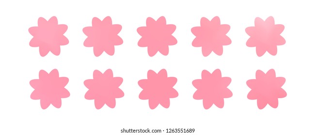 Set of simple flowers of different colors on white background. You can use in the game, app, communications, electronics, agriculture, or creative design concepts.