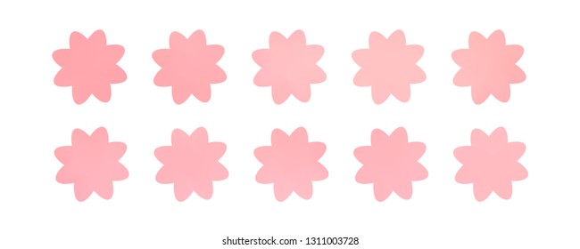 Set of simple flowers of different colors on white background. You can use in the game, app, communications, electronics, agriculture, or creative design concepts.