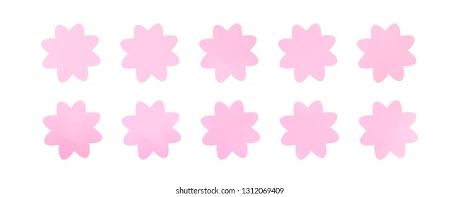 Set of simple flowers of different colors on white background. You can use in the game, app, communications, electronics, agriculture, or creative design concepts.