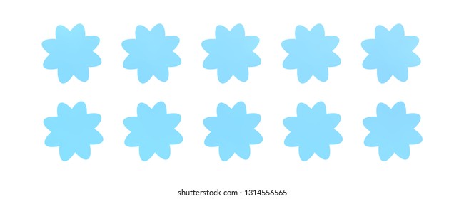 Set of simple flowers of different colors on white background. You can use in the game, app, communications, electronics, agriculture, or creative design concepts.