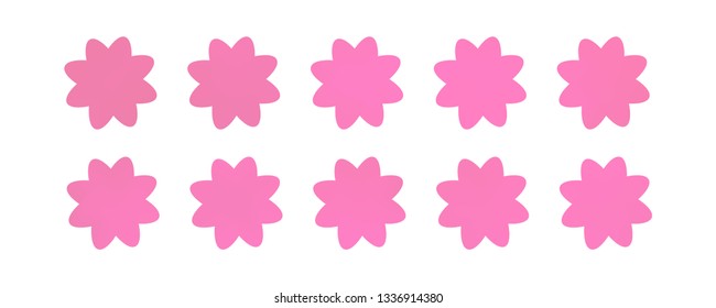 Set of simple flowers of different colors on white background. You can use in the game, app, communications, electronics, agriculture, or creative design concepts.