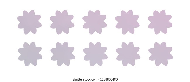 Set of simple flowers of different colors on white background. You can use in the game, app, communications, electronics, agriculture, or creative design concepts.