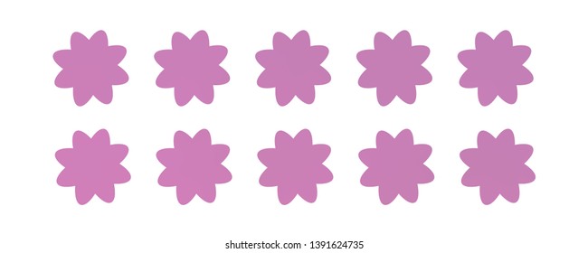 Set of simple flowers of different colors on white background. You can use in the game, app, communications, electronics, agriculture, or creative design concepts.