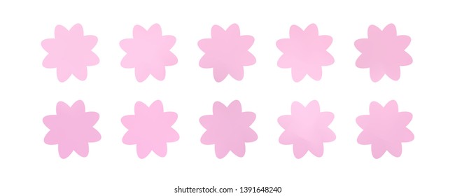 Set of simple flowers of different colors on white background. You can use in the game, app, communications, electronics, agriculture, or creative design concepts.