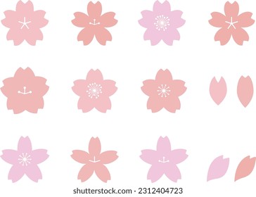 Set of Simple Flower-Shaped Icons