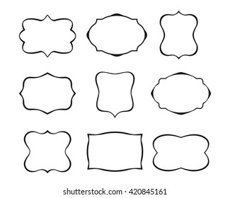 Set Simple Frames Collection Label Shapes Stock Vector (Royalty Free ...