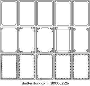 Set of simple frames vector illustration.