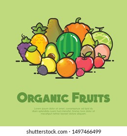 Set of Simple Fruits Icon Vector