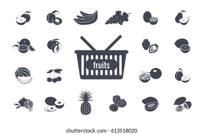 Set of simple fruits icons
