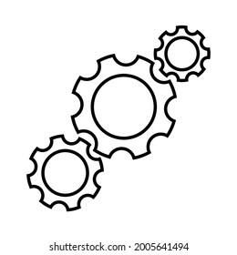 Set of simple gears icon.Gear wheels line black icons .Cogwheel machine gears.Setting gears icon, cogwheel group