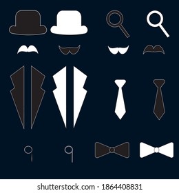 Juego de simples iconos de caballeros