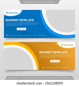 set of simple geometric banner template design with modern style and minimalist concept