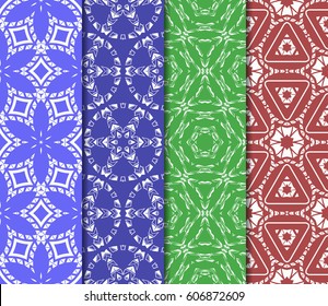 set of simple geometric decorative seamless pattern. vector illustration. for interior design, wallpaper, textiles