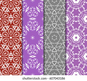 set of simple geometric decorative seamless pattern. vector illustration. for interior design, wallpaper, textiles
