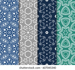 set of simple geometric decorative seamless pattern. vector illustration. for interior design, wallpaper, textiles