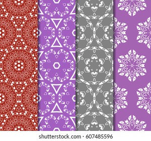 set of simple geometric decorative seamless pattern. vector illustration. for interior design, wallpaper, textiles