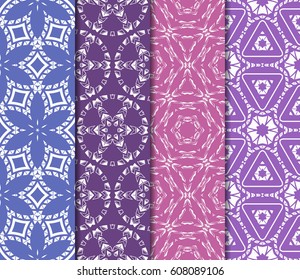 set of simple geometric decorative seamless pattern. vector illustration. for interior design, wallpaper, textiles