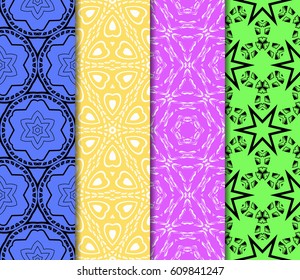 set of simple geometric decorative seamless pattern. vector illustration. for interior design, wallpaper, textiles