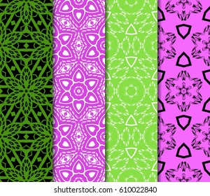 set of simple geometric decorative seamless pattern. vector illustration. for interior design, wallpaper, textiles