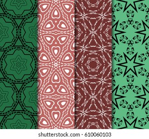 set of simple geometric decorative seamless pattern. vector illustration. for interior design, wallpaper, textiles
