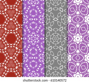 set of simple geometric decorative seamless pattern. vector illustration. for interior design, wallpaper, textiles